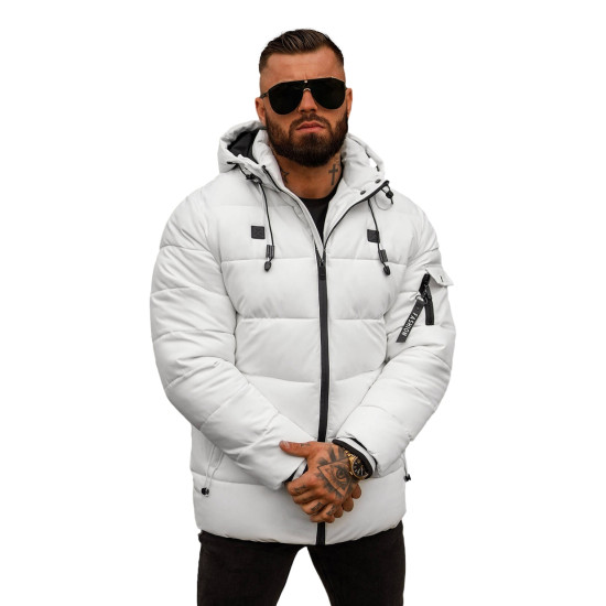 Men's white winter jacket Arte JS/57M7502/281 - Men's Jackets and Coats Men's white winter jacket Arte JS/57M7502/281