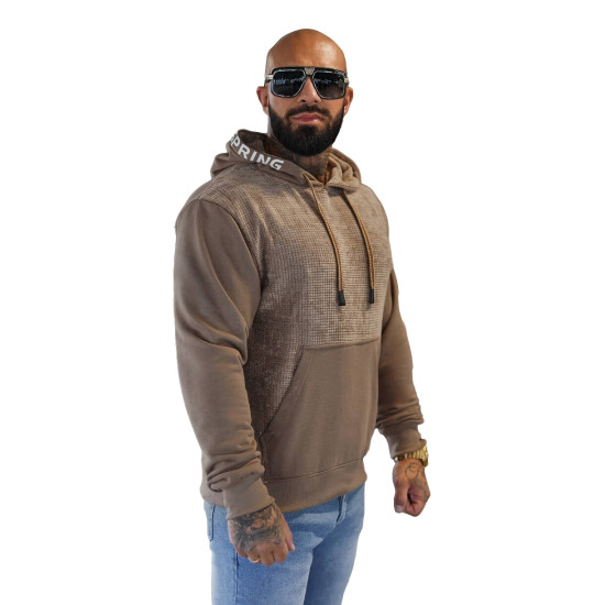 Men's brown hooded jumper Carl O/3C505 - For men Men's brown hooded jumper Carl O/3C505