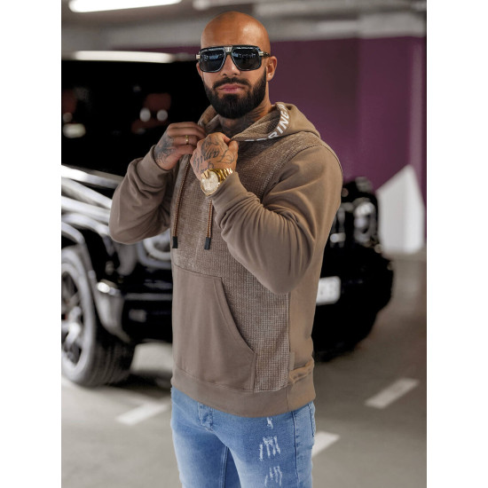Men's brown hooded jumper Carl O/3C505 - For men Men's brown hooded jumper Carl O/3C505