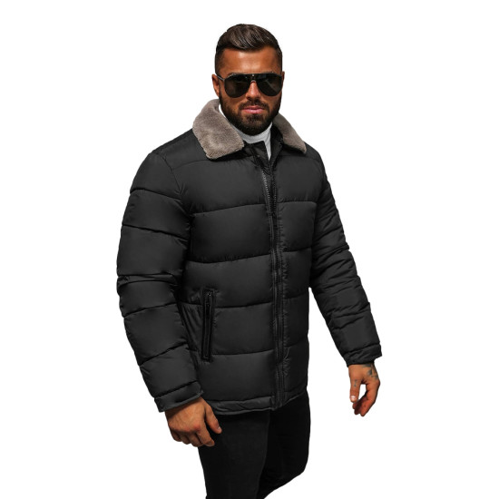 Men's black quilted jacket Andre JS/31M5010 - Men's Jackets and Coats Men's black quilted jacket Andre JS/31M5010