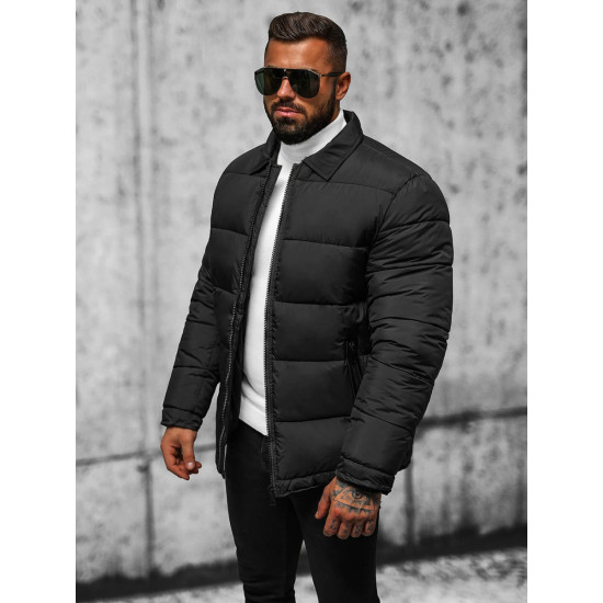 Men's black quilted jacket Andre JS/31M5010 - Men's Jackets and Coats Men's black quilted jacket Andre JS/31M5010