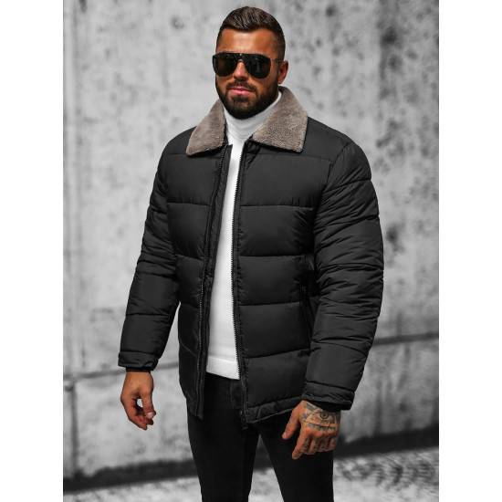 Men's black quilted jacket Andre JS/31M5010 - Men's Jackets and Coats Men's black quilted jacket Andre JS/31M5010