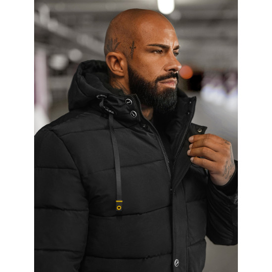Men's black winter jacket Lorenzo JS/57M7503/392 - Men's Jackets and Coats Men's black winter jacket Lorenzo JS/57M7503/392