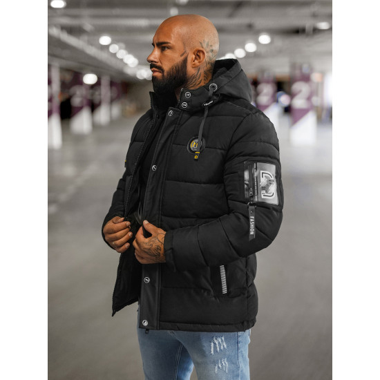 Men's black winter jacket Lorenzo JS/57M7503/392 - Men's Jackets and Coats Men's black winter jacket Lorenzo JS/57M7503/392