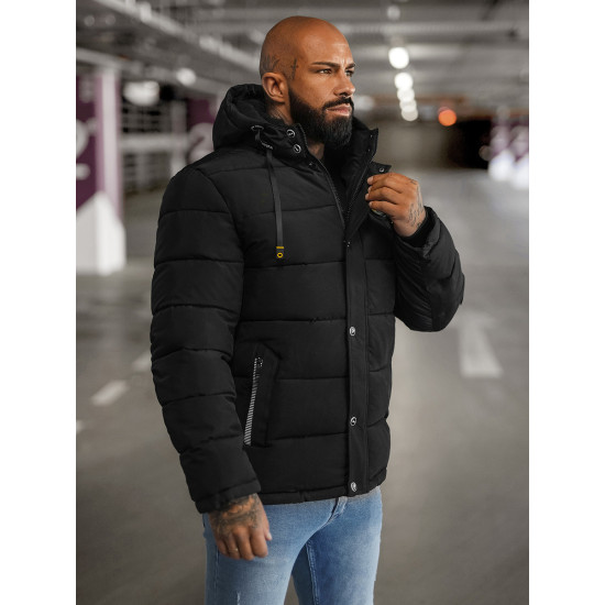 Men's black winter jacket Lorenzo JS/57M7503/392 - Men's Jackets and Coats Men's black winter jacket Lorenzo JS/57M7503/392