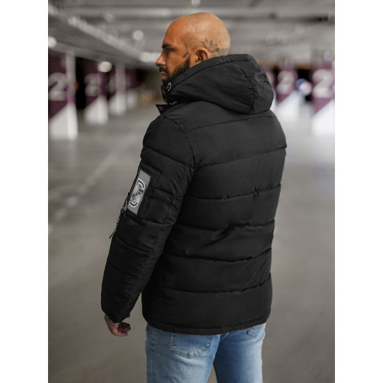 Men's black winter jacket Lorenzo JS/57M7503/392 - Men's Jackets and Coats Men's black winter jacket Lorenzo JS/57M7503/392
