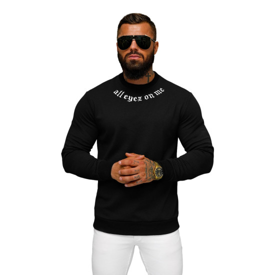 Men's black jumper All eyes on me O/P2027Z - Men's Sweaters| Sweaters online Men's black jumper All eyes on me O/P2027Z