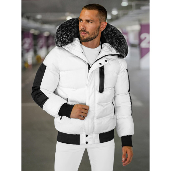 Žieminė balta vyriška striukė Vitor O/M798Z