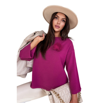 Damski sweter oversize Justi w kolorze różowym