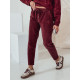 Moteriškos velvetinės bordo spalvos laisvalaikio kelnės Velvi UY2287 - Džinsai ir Kelnės Moteriškos velvetinės bordo spalvos laisvalaikio kelnės Velvi UY2287