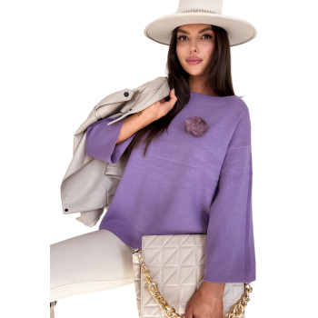 Fioletowy sweter damski oversize Justi