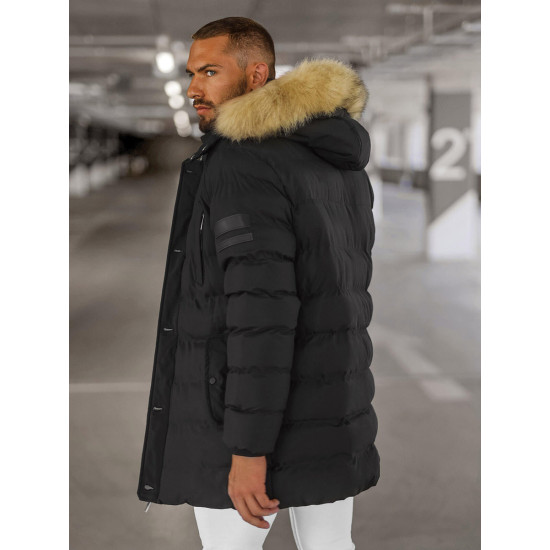Men's black winter jacket Tulen JS/5M3122/392Z - Men's Jackets and Coats Men's black winter jacket Tulen JS/5M3122/392Z