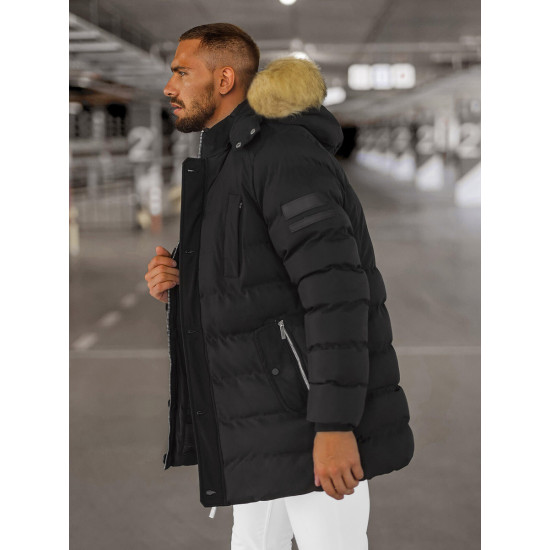 Men's black winter jacket Tulen JS/5M3122/392Z - Men's Jackets and Coats Men's black winter jacket Tulen JS/5M3122/392Z