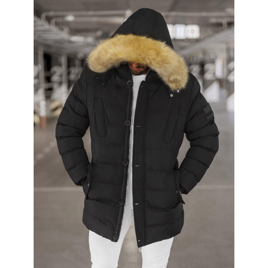 Men's black winter jacket Tulen JS/5M3122/392Z - Men's Jackets and Coats Men's black winter jacket Tulen JS/5M3122/392Z