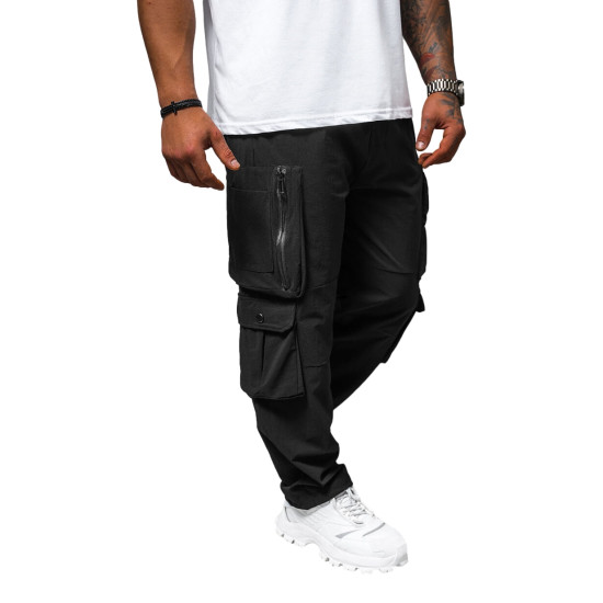 Men's wide leg trousers Olimp in black O/PS5527 - Trousers Men's wide leg trousers Olimp in black O/PS5527