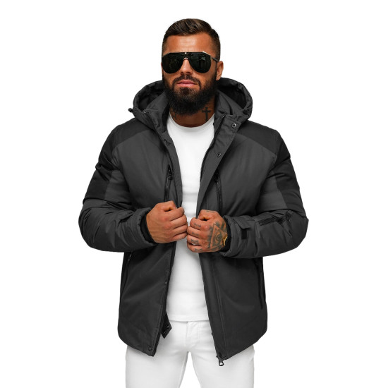Men's dark grey winter jacket Sodel JS/91M9902/105Z - Men's Jackets and Coats Men's dark grey winter jacket Sodel JS/91M9902/105Z