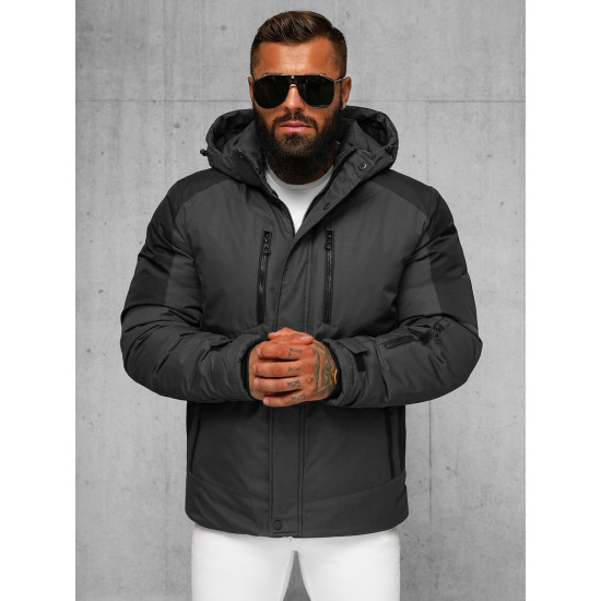 Men's dark grey winter jacket Sodel JS/91M9902/105Z - Men's Jackets and Coats Men's dark grey winter jacket Sodel JS/91M9902/105Z