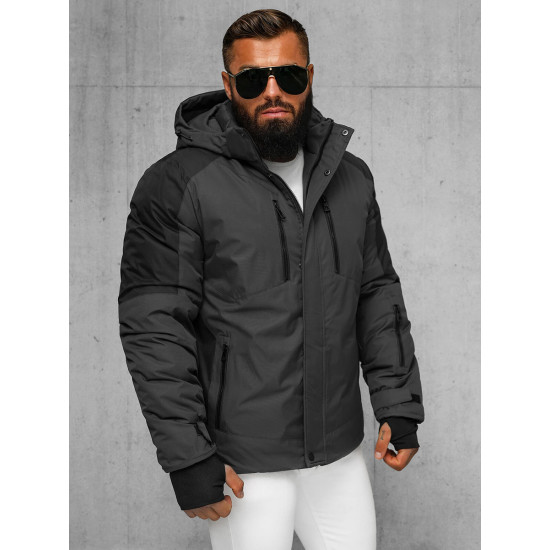 Men's dark grey winter jacket Sodel JS/91M9902/105Z - Men's Jackets and Coats Men's dark grey winter jacket Sodel JS/91M9902/105Z