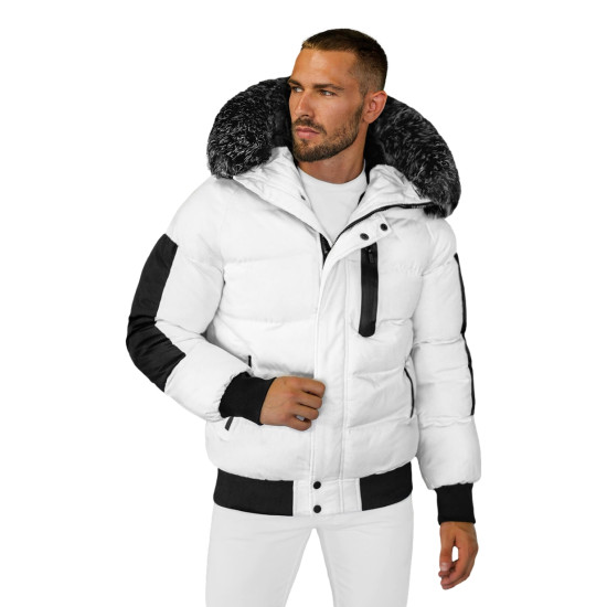Men's winter white jacket Vitor O/M798Z - Men's Jackets and Coats Men's winter white jacket Vitor O/M798Z