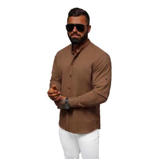 Men's brown shirt Sumel O/V104Z - For men Men's brown shirt Sumel O/V104Z