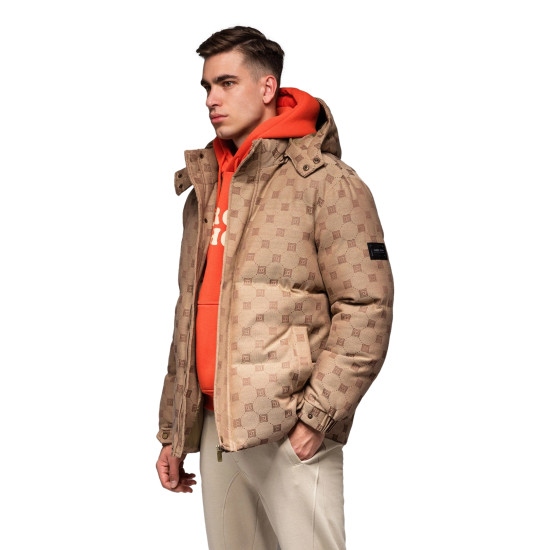 Men's brown winter jacket Emio V2 OM-JAHP-0195 - Men's Jackets and Coats Men's brown winter jacket Emio V2 OM-JAHP-0195
