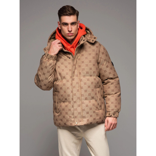 Men's brown winter jacket Emio V2 OM-JAHP-0195 - Men's Jackets and Coats Men's brown winter jacket Emio V2 OM-JAHP-0195