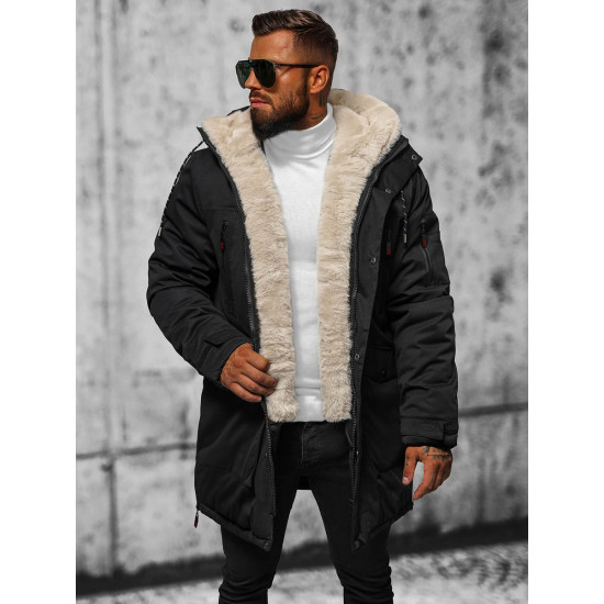 Men's black winter jacket Optin JS/5M3123/392 - Men's Jackets and Coats Men's black winter jacket Optin JS/5M3123/392