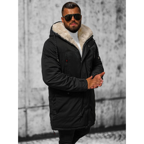 Men's black winter jacket Optin JS/5M3123/392 - Men's Jackets and Coats Men's black winter jacket Optin JS/5M3123/392