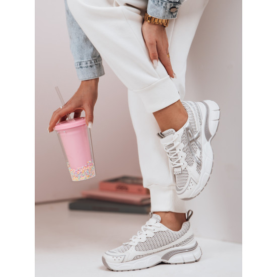 Women's white with silver details casual shoes Dinamic ZY0595 - For women Women's white with silver details casual shoes Dinamic ZY0595