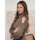 Women's brown high neck jumper Fibi MY2403 - For women Women's brown high neck jumper Fibi MY2403