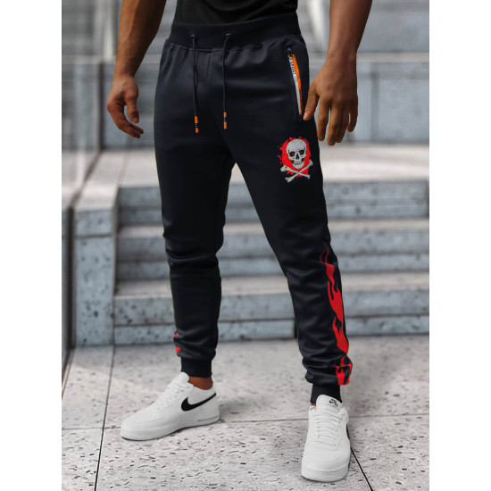 Męskie ciemnoniebieskie spodnie casual Joe JS/K10237 - Spodnie Męskie ciemnoniebieskie spodnie casual Joe JS/K10237