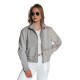 Pilka moteriška oversize bomber striukė Milina TY4792 - Moterims Pilka moteriška oversize bomber striukė Milina TY4792