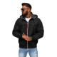 Juoda striukė su gobtuvu Kemir JS/16M9207/392 - Vyrams Juoda striukė su gobtuvu Kemir JS/16M9207/392