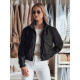 Juoda moteriška oversize bomber striukė Milina TY4791 - Moterims Juoda moteriška oversize bomber striukė Milina TY4791