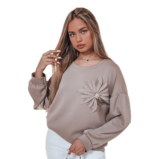 Brązowy sweter damski Flori RY2765 - Skoczki Brązowy sweter damski Flori RY2765