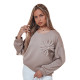Brązowy sweter damski Flori RY2765 - Skoczki Brązowy sweter damski Flori RY2765