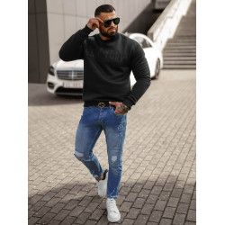 Vyriškas juodos spalvos džemperis be gobtuvo New York