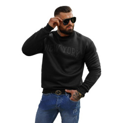 Vyriškas juodos spalvos džemperis be gobtuvo New York