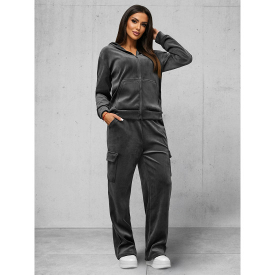 Women's dark grey velour set Alin JS/35C1613/5 - For women Women's dark grey velour set Alin JS/35C1613/5