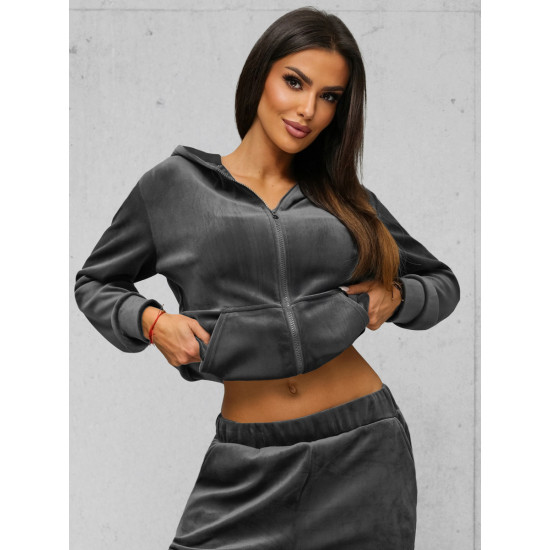 Women's dark grey velour set Alin JS/35C1613/5 - For women Women's dark grey velour set Alin JS/35C1613/5