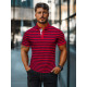 Men's striped red polo shirt Donat O/PA6636 - T-shirt Men's striped red polo shirt Donat O/PA6636