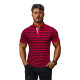 Men's striped red polo shirt Donat O/PA6636 - T-shirt Men's striped red polo shirt Donat O/PA6636