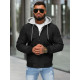 Men's black hooded jacket Eidan JS/84M3031/392 - For men Men's black hooded jacket Eidan JS/84M3031/392