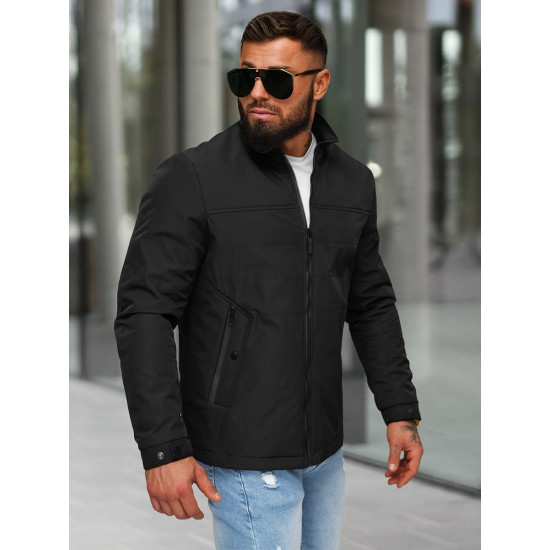 Vyriška juoda striukė Emil JS/62M9508/392 - Vyriški rūbai Vyriška juoda striukė Emil JS/62M9508/392