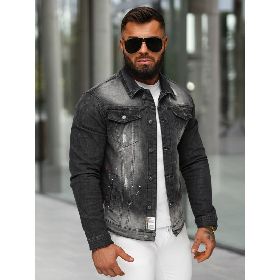 Black denim jacket Onil NB/MJ542N - For men Black denim jacket Onil NB/MJ542N