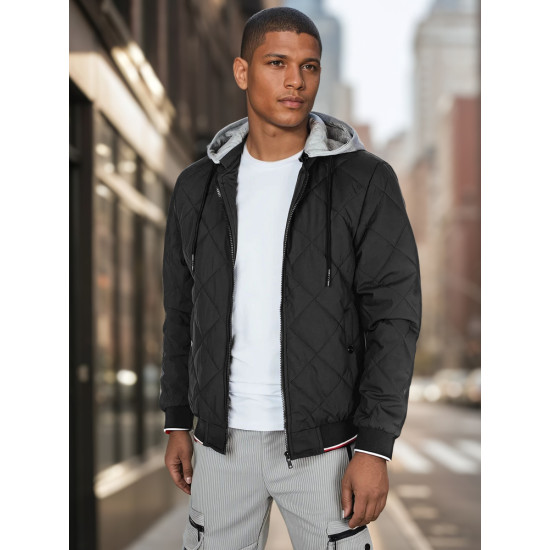 Men's black hooded jacket Stefun TX5010