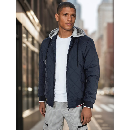 Men's dark blue hooded jacket Stefun TX5012