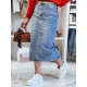 Long denim blue skirt Merita CY0483 - For women Long denim blue skirt Merita CY0483