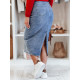 Long denim blue skirt Merita CY0483 - For women Long denim blue skirt Merita CY0483