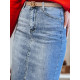Long denim blue skirt Merita CY0483 - For women Long denim blue skirt Merita CY0483